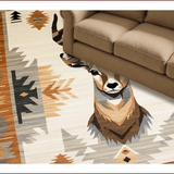 Ultra Soft Area Rug, Non Slip, Stain Resistant, Washable Area Rugs for Living Room, Bedroom, Modern Neutral Graphic Elements(Beige)