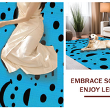 Ultra Soft Area Rug, Non Slip, Stain Resistant, Washable Area Rugs for Living Room, Bedroom, Unique Playful Pop Design(Blue)