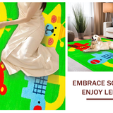 Ultra Soft Area Rug, Non Slip, Stain Resistant, Washable Area Rugs for Living Room, Bedroom, Bright Cheerful Animal Alphabet(Green)