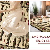 Ultra Soft Area Rug, Non Slip, Stain Resistant, Washable Area Rugs for Living Room, Bedroom, Charming Hand-Printed Trout Design(Beige)