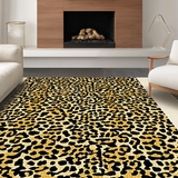 Ultra Soft Area Rug, Non Slip, Stain Resistant, Washable Area Rugs for Living Room, Bedroom, Chic Wildlife Motif Accents(Beige)