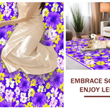 Ultra Soft Area Rug, Non Slip, Stain Resistant, Washable Area Rugs for Living Room, Bedroom, Elegant Textured Petal Arrangement(Purple)