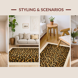 Ultra Soft Area Rug, Non Slip, Stain Resistant, Washable Area Rugs for Living Room, Bedroom, Contemporary Luxe Cheetah Style(Brown)