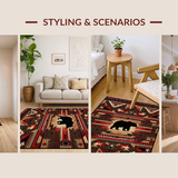 Ultra Soft Area Rug, Non Slip, Stain Resistant, Washable Area Rugs for Living Room, Bedroom, Artful Southwest Color Fusion(Red)