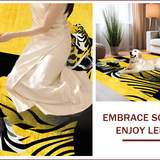Ultra Soft Area Rug, Non Slip, Stain Resistant, Washable Area Rugs for Living Room, Bedroom, Striking Ethnic Tiger Print Aesthetic(Gold)