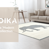 Ultra Soft Area Rug, Non Slip, Stain Resistant, Washable Area Rugs for Living Room, Bedroom, Luxurious Neutral Tones with Animal Elements(Beige)