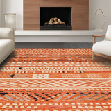 Ultra Soft Area Rug, Non Slip, Stain Resistant, Washable Area Rugs for Living Room, Bedroom, Trendy Ogee Pattern in Rust Hues(Orange)