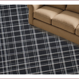 Ultra Soft Area Rug, Non Slip, Stain Resistant, Washable Area Rugs for Living Room, Bedroom, Sleek Monochrome Geometric Texture(Black)