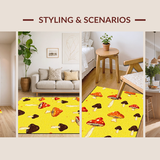 Ultra Soft Area Rug, Non Slip, Stain Resistant, Washable Area Rugs for Living Room, Bedroom, Charming Child-Friendly Decor Element(Yellow)