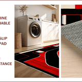 Ultra Soft Area Rug, Non Slip, Stain Resistant, Washable Area Rugs for Living Room, Bedroom, Dynamic Red and Black Patterns(Red)