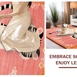 Ultra Soft Area Rug, Non Slip, Stain Resistant, Washable Area Rugs for Living Room, Bedroom, Bright Cheerful Tiger Design(Pink)
