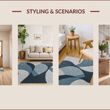 Ultra Soft Area Rug, Non Slip, Stain Resistant, Washable Area Rugs for Living Room, Bedroom, Minimalist Abstract Grey Entryway Rug for High-Traffic Areas(Blue)