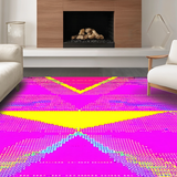 Ultra Soft Area Rug, Non Slip, Stain Resistant, Washable Area Rugs for Living Room, Bedroom, Electric Eclectic Artful Arrangement(Pink)