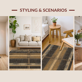 Ultra Soft Area Rug, Non Slip, Stain Resistant, Washable Area Rugs for Living Room, Bedroom, Vibrant Rural Inspired Look(Beige)