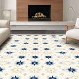 Geometric Star Motif in Pastel(White)