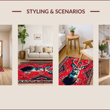 Ultra Soft Area Rug, Non Slip, Stain Resistant, Washable Area Rugs for Living Room, Bedroom, Nature-Inspired Sika Deer Faux Hide Carpet(Red)