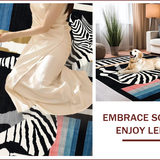 Ultra Soft Area Rug, Non Slip, Stain Resistant, Washable Area Rugs for Living Room, Bedroom, Rustic Monochrome Animal Print(Black)