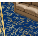 Ultra Soft Area Rug, Non Slip, Stain Resistant, Washable Area Rugs for Living Room, Bedroom, Rich Boho Tiled Arrangement(Blue)
