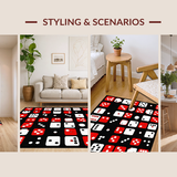 Ultra Soft Area Rug, Non Slip, Stain Resistant, Washable Area Rugs for Living Room, Bedroom, Dynamic Modern Geometric Layout(Red)