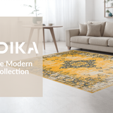 Ultra Soft Area Rug, Non Slip, Stain Resistant, Washable Area Rugs for Living Room, Bedroom, Colorful Abstract Patterned Delight(Yellow)