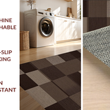 Ultra Soft Area Rug, Non Slip, Stain Resistant, Washable Area Rugs for Living Room, Bedroom, Rustic Dark Plaid Aesthetic Charm(Brown)