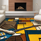 Ultra Soft Area Rug, Non Slip, Stain Resistant, Washable Area Rugs for Living Room, Bedroom, Chic Striking Melody Inspired Theme(Brown)