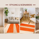 Ultra Soft Area Rug, Non Slip, Stain Resistant, Washable Area Rugs for Living Room, Bedroom, Rustic Earthy Solid Hue(Orange)