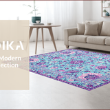Ultra Soft Area Rug, Non Slip, Stain Resistant, Washable Area Rugs for Living Room, Bedroom, Chic Retro Honeycomb Aesthetic(Blue)