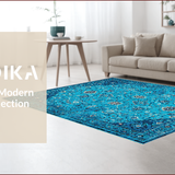 Ultra Soft Area Rug, Non Slip, Stain Resistant, Washable Area Rugs for Living Room, Bedroom, Soft Vintage Distressed Living Room Rug(Blue)