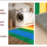 Ultra Soft Area Rug, Non Slip, Stain Resistant, Washable Area Rugs for Living Room, Bedroom, Vibrant Rainbow Stripe Plush Nursery Rug(Red)