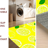 Ultra Soft Area Rug, Non Slip, Stain Resistant, Washable Area Rugs for Living Room, Bedroom, Bright Fruity Abstract Design(Yellow)