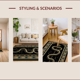 Ultra Soft Area Rug, Non Slip, Stain Resistant, Washable Area Rugs for Living Room, Bedroom, Gothic Celestial Snake Motif(Black)