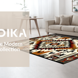 Ultra Soft Area Rug, Non Slip, Stain Resistant, Washable Area Rugs for Living Room, Bedroom, Artful Rustic Medallion Style(Brown)
