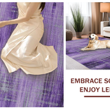 Ultra Soft Area Rug, Non Slip, Stain Resistant, Washable Area Rugs for Living Room, Bedroom, Luxurious Gradient Ripple Effect(Purple)