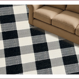 Ultra Soft Area Rug, Non Slip, Stain Resistant, Washable Area Rugs for Living Room, Bedroom, Modern Geometric Outdoor Patio Non-Slip Carpet(Black)
