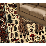 Ultra Soft Area Rug, Non Slip, Stain Resistant, Washable Area Rugs for Living Room, Bedroom, Rustic Wildlife Hallway Runner Rug Non-Slip(Brown)
