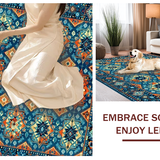 Ultra Soft Area Rug, Non Slip, Stain Resistant, Washable Area Rugs for Living Room, Bedroom, Chic Transitional Ogee Pattern(Blue)