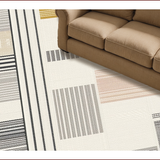 Ultra Soft Area Rug, Non Slip, Stain Resistant, Washable Area Rugs for Living Room, Bedroom, Scandi Geometric Ivory Living Room Non-Shedding Rug(White)