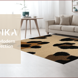 Ultra Soft Area Rug, Non Slip, Stain Resistant, Washable Area Rugs for Living Room, Bedroom, Luxurious Shaggy Cheetah Charm(Beige)
