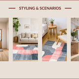 Ultra Soft Area Rug, Non Slip, Stain Resistant, Washable Area Rugs for Living Room, Bedroom, Contemporary Pastel Geometric Motif(Gray)