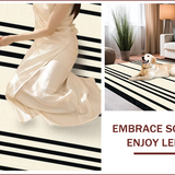 Modern Neutral Striped Non Shedding(Beige)