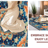 Ultra Soft Area Rug, Non Slip, Stain Resistant, Washable Area Rugs for Living Room, Bedroom, Colorful Abstract Geometric Motif(Blue)