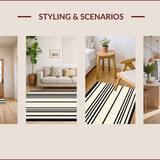 Modern Neutral Striped Non Shedding(Beige)
