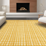 Ultra Soft Area Rug, Non Slip, Stain Resistant, Washable Area Rugs for Living Room, Bedroom, Vibrant Half Circle Design(Yellow)