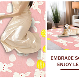 Ultra Soft Area Rug, Non Slip, Stain Resistant, Washable Area Rugs for Living Room, Bedroom, Elegant Greenery and Egg Design(Pink)