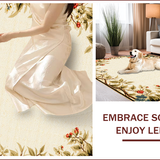 Ultra Soft Area Rug, Non Slip, Stain Resistant, Washable Area Rugs for Living Room, Bedroom, Beige Vintage Floral Living Room Rug(Beige)