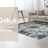 Ultra Soft Area Rug, Non Slip, Stain Resistant, Washable Area Rugs for Living Room, Bedroom, Contemporary Low-Contrast Trellis Style(Gray)