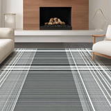 Ultra Soft Area Rug, Non Slip, Stain Resistant, Washable Area Rugs for Living Room, Bedroom, Chic Minimalist Striped Aesthetic(Gray)