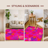 Ultra Soft Area Rug, Non Slip, Stain Resistant, Washable Area Rugs for Living Room, Bedroom, Eye-Catching Vibrant Quote Decor(Purple)