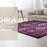 Ultra Soft Area Rug, Non Slip, Stain Resistant, Washable Area Rugs for Living Room, Bedroom, Richly Textured Modern Palette(Purple)